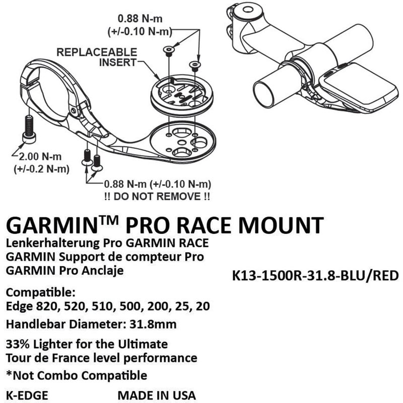 K-Edge | Race Bicycle Computer Mount | for Garmin GPS Devices | Red - Image 2
